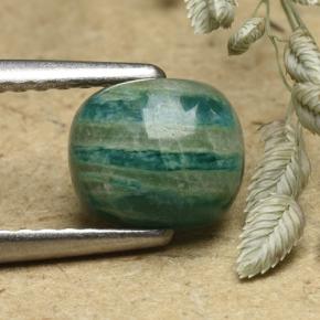 أمازونيت أخضر أزرق طبيعي، قطع وسادة، 1.17 قيراط، غير شفاف