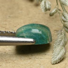 أمازونيت أخضر أزرق طبيعي، قطع وسادة، 1.17 قيراط، غير شفاف