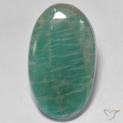 21.49ct طبيعي أخضر مزرق امازونيت, بيضوي, نصف شفاف