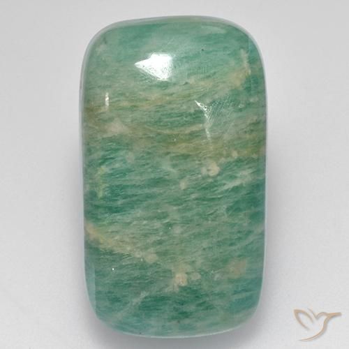 17.38ct طبيعي درجة لون الأزرق الأخضر امازونيت, وسادة, نصف شفاف