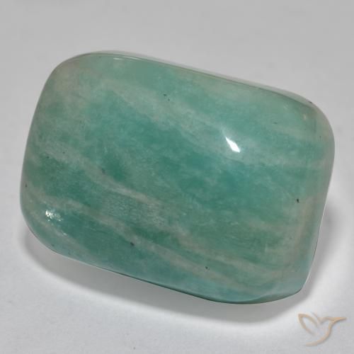 21.86ct طبيعي درجة لون الأزرق الأخضر امازونيت, وسادة, نصف شفاف