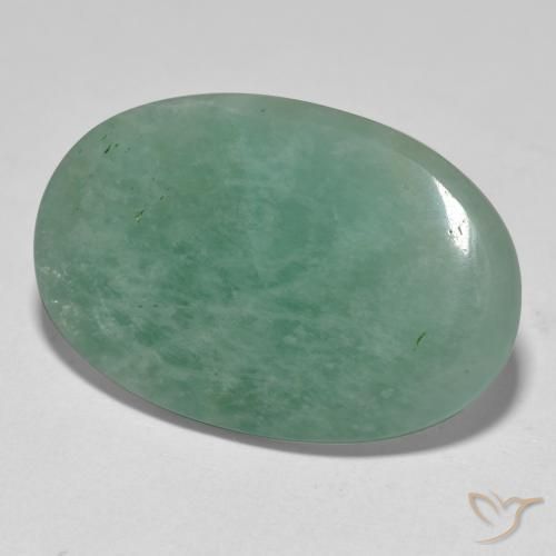 18.36ct طبيعي أخضر مزرق امازونيت, بيضوي, نصف شفاف