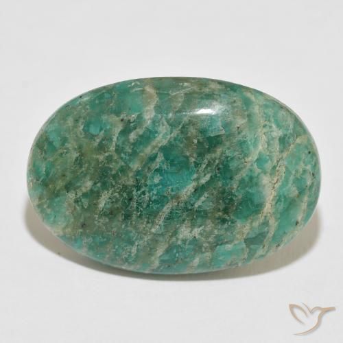 35.81ct طبيعي أخضر رائع امازونيت, بيضوي, غير شفاف