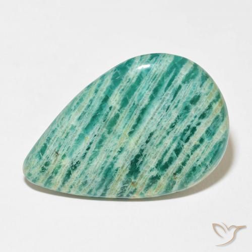 32.33ct طبيعي أخضر رائع امازونيت, شكل الكمثرى, غير شفاف
