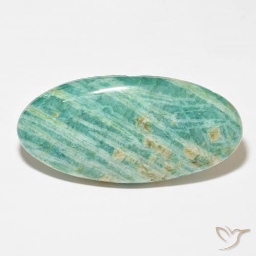 61.60ct طبيعي أخضر أناناسى امازونيت, بيضوي, غير شفاف