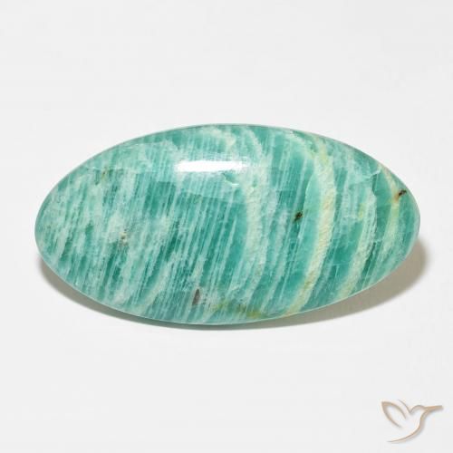37.25ct طبيعي Medium Dark-Green امازونيت, بيضوي, غير شفاف