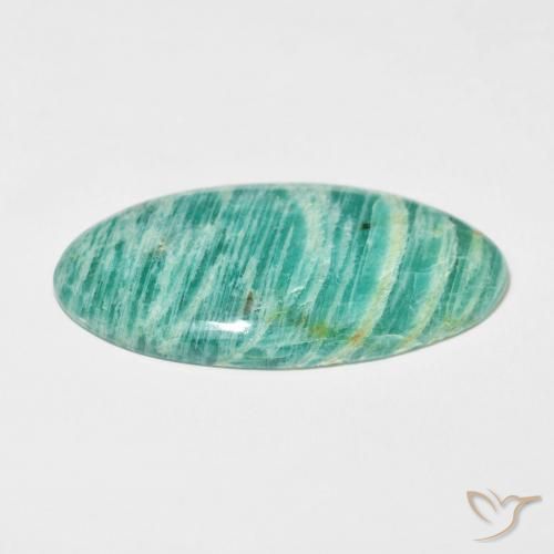 امازونيت Medium Dark-Green طبيعي، بيضوي، 37.25 قيراط، غير شفاف