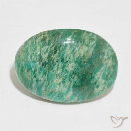 28.25ct طبيعي أخضر متوسط امازونيت, بيضوي, غير شفاف