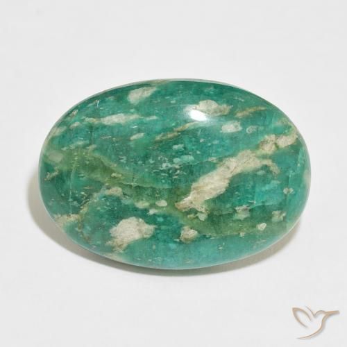 35.84ct طبيعي أخضر غامق امازونيت, بيضوي, غير شفاف