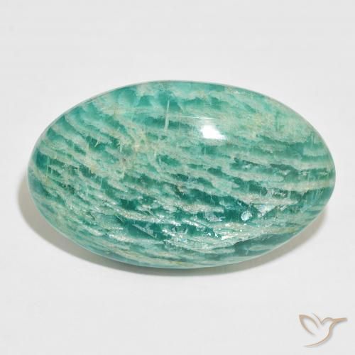 72.97ct طبيعي أخضر متوسط امازونيت, بيضوي, غير شفاف
