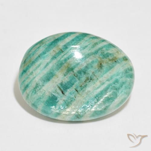 34.84ct طبيعي أخضر متعدد الألوان امازونيت, بيضوي, غير شفاف