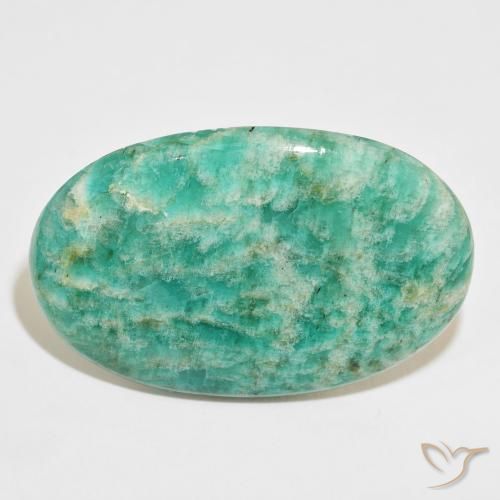 61.95ct طبيعي أخضر متعدد الألوان امازونيت, بيضوي, غير شفاف