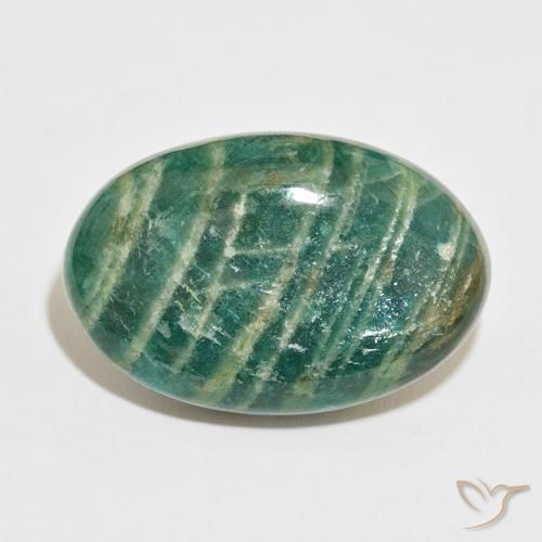57.90ct طبيعي أخضر غامق امازونيت, بيضوي, غير شفاف