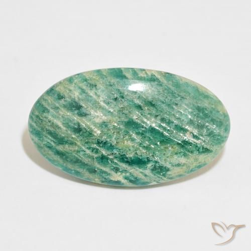 30.25ct طبيعي أخضر غامق امازونيت, بيضوي, غير شفاف