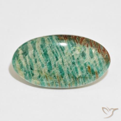 36.78ct طبيعي أخضر متعدد الألوان امازونيت, بيضوي, غير شفاف