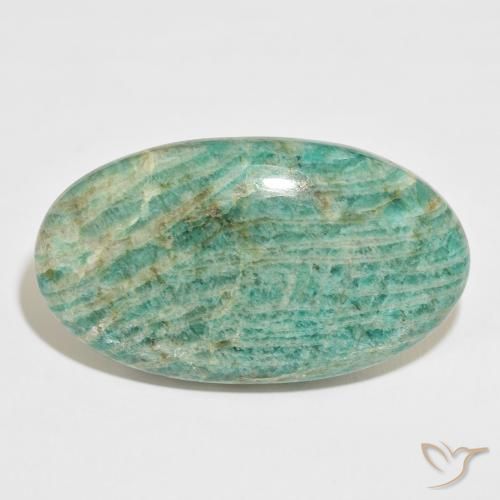 92.44ct طبيعي أخضر متوسط امازونيت, بيضوي, غير شفاف