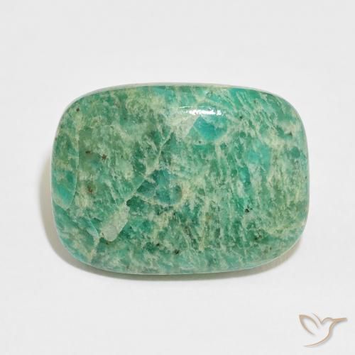 21.63ct طبيعي أخضر متوسط امازونيت, وسادة, غير شفاف