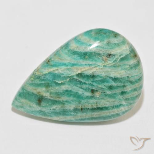 47.50ct طبيعي أخضر متوسط امازونيت, شكل الكمثرى, غير شفاف