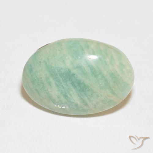 15.06ct طبيعي أخضر طحلبى فاتح امازونيت, بيضوي, غير شفاف