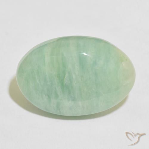 18.50ct طبيعي أخضر طحلبى امازونيت, بيضوي, غير شفاف