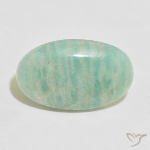 12.74ct طبيعي أخضر باهت امازونيت, بيضوي, غير شفاف