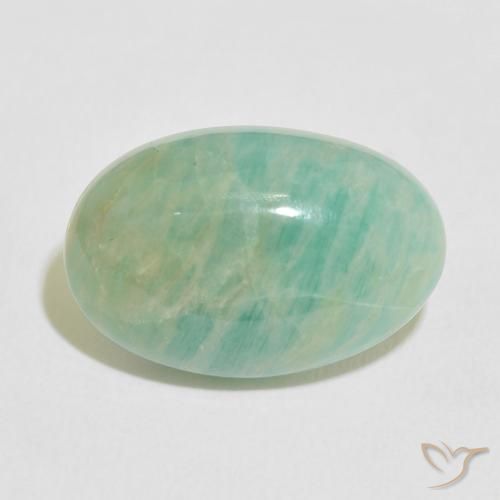 11.34ct طبيعي اخضر فاتح امازونيت, بيضوي, غير شفاف