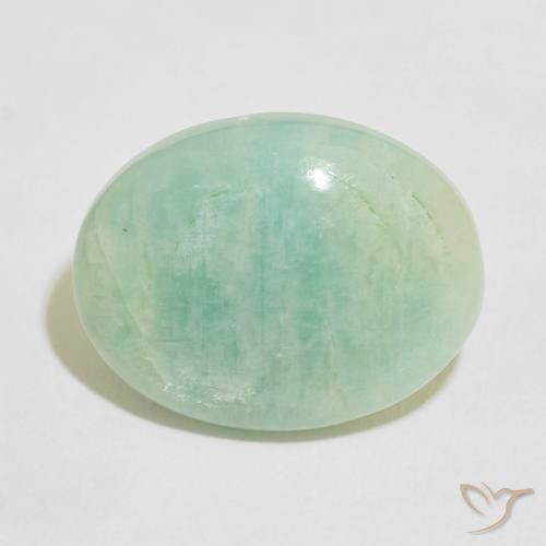 13.68ct طبيعي أخضر متوسط امازونيت, بيضوي, غير شفاف