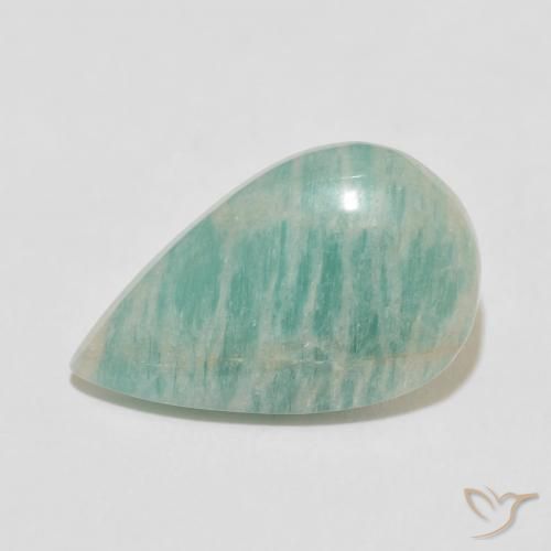 9.63ct طبيعي أخضر أزرق فاتح امازونيت, شكل الكمثرى, غير شفاف