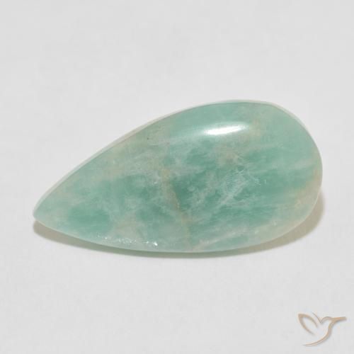 11.83ct طبيعي اخضر فاتح امازونيت, شكل الكمثرى, غير شفاف