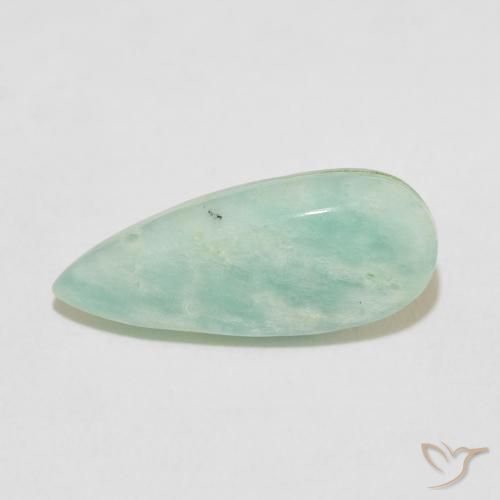 5.27ct طبيعي أخضر البحر فاتح امازونيت, شكل الكمثرى, غير شفاف