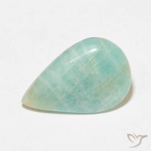 6.96ct طبيعي أخضر البحر فاتح امازونيت, شكل الكمثرى, غير شفاف