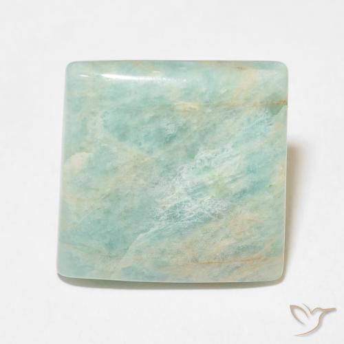 18.64ct طبيعي أخضر طحلبى فاتح امازونيت, مربع, غير شفاف