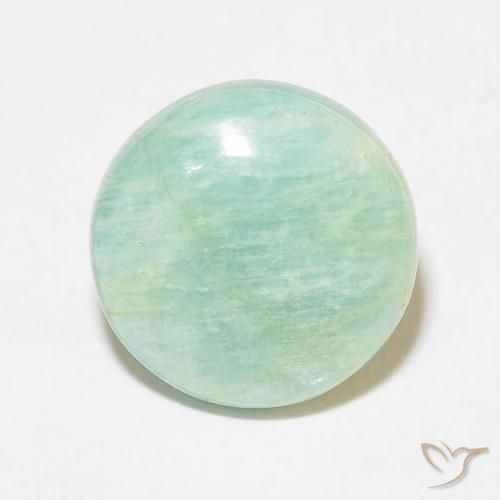 6.94ct طبيعي أخضر طحلبى فاتح امازونيت, دائري, غير شفاف