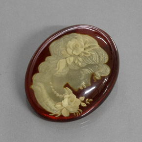 كهرمان بنى برتقالى طبيعي، شفاف، 18.51 قيراط، شفاف / نصف شفاف