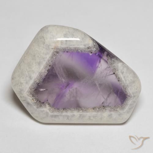 شريحة جيود الجمشت متعدد الألوان طبيعي، شكل خيالي، 28.89 قيراط، شفاف