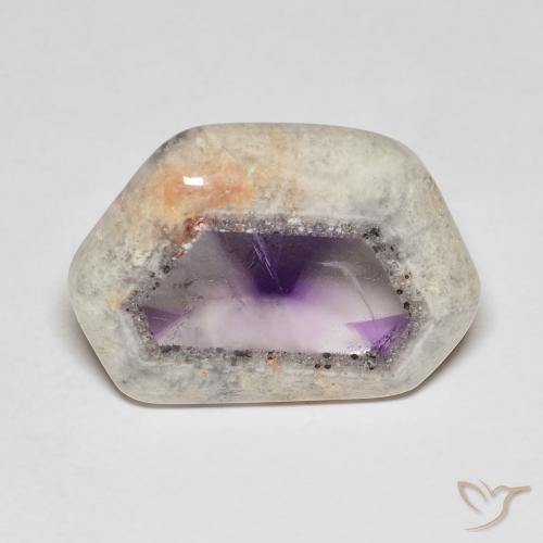 19.81ct طبيعي متعدد الألوان شريحة الجيود الجمشتية, فانسى, شفاف