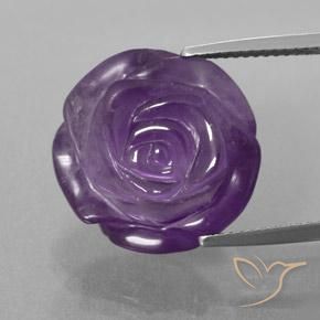 17.93ct طبيعي بنفسجى متوسط جمشت, قص وردة, شفاف / نصف شفاف