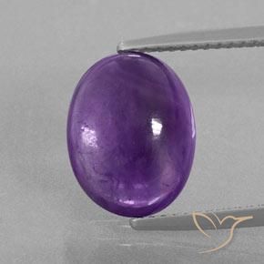 5.10ct طبيعي بنفسجى غامق جمشت, بيضوي, شفاف / نصف شفاف