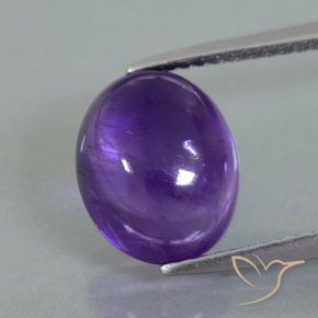 3.56ct طبيعي بنفسجى متوسط جمشت, بيضوي, شفاف / نصف شفاف