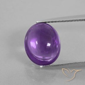 3.79ct طبيعي بنفسجى أرجوانى غامق جمشت, بيضوي, شفاف / نصف شفاف