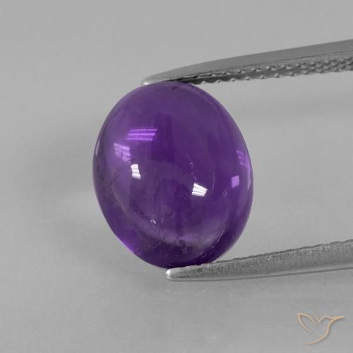 3.85ct طبيعي بنفسجى فاتح-متوسط جمشت, بيضوي, شفاف