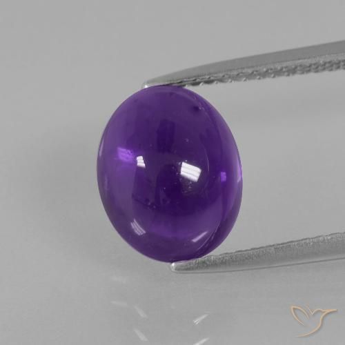 3.62ct طبيعي بنفسجى متوسط جمشت, بيضوي, شفاف