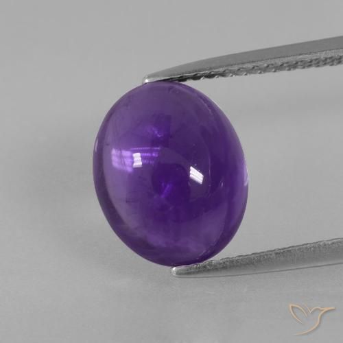 3.81ct طبيعي بنفسجى متوسط جمشت, بيضوي, شفاف