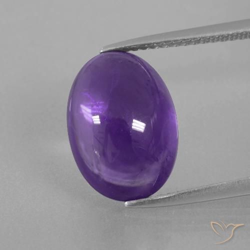 6.41ct طبيعي بنفسجى متوسط جمشت, بيضوي, شفاف