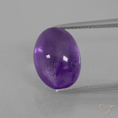 7.58ct طبيعي بنفسجى متوسط جمشت, بيضوي, شفاف