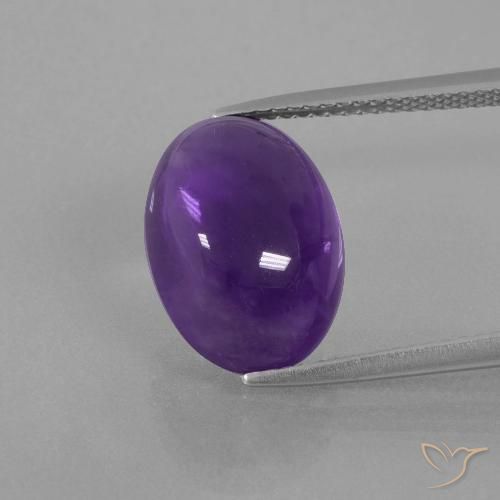 6.72ct طبيعي بنفسجى متوسط جمشت, بيضوي, شفاف