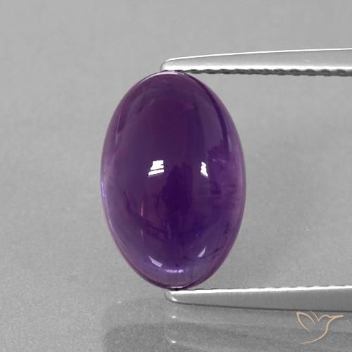 3.88ct طبيعي بنفسجى محمر جمشت, بيضوي, شفاف