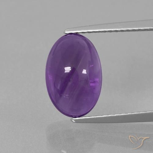 3.67ct طبيعي بنفسجى متوسط جمشت, بيضوي, شفاف
