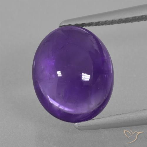 5.53ct طبيعي بنفسجى متوسط جمشت, بيضوي, شفاف