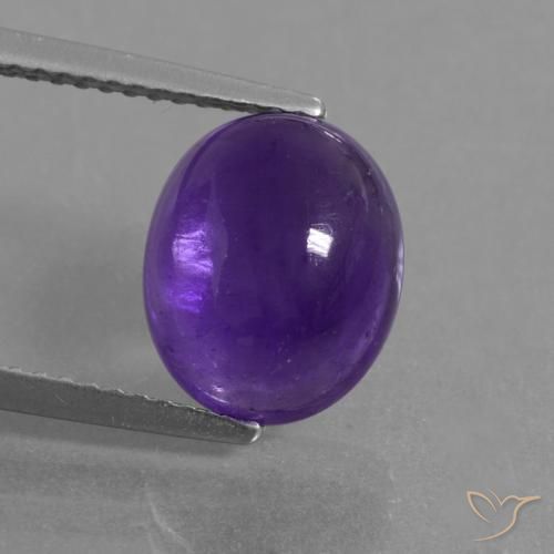 3.52ct طبيعي بنفسجى متوسط جمشت, بيضوي, نصف شفاف